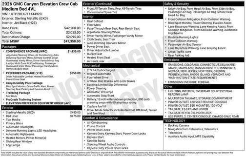 2026 GMC Canyon Elevation