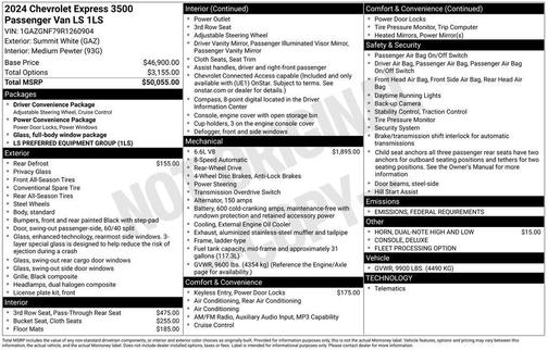 2024 Chevrolet Express 3500 LS