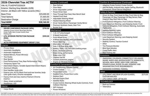 2026 Chevrolet Trax ACTIV