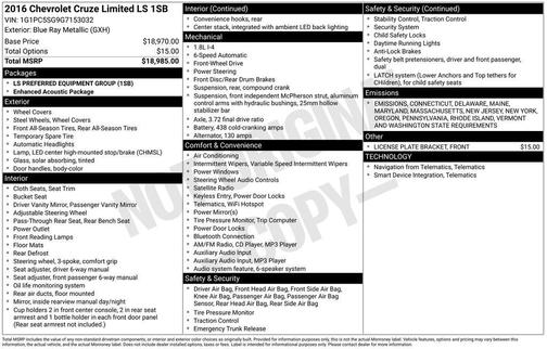 2016 Chevrolet Cruze Limited LS
