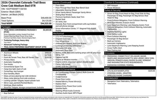 2026 Chevrolet Colorado Trail Boss