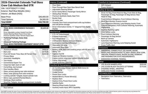 2026 Chevrolet Colorado Trail Boss