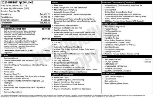 2020 INFINITI QX60 Luxe