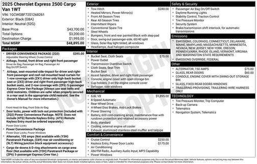 2025 Chevrolet Express 2500 Work Van