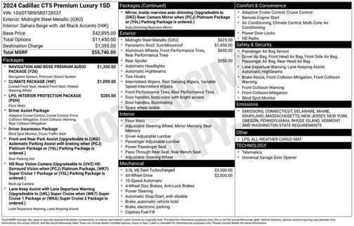 2024 Cadillac CT5 Premium Luxury RWD