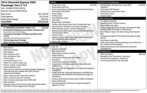 2016 Chevrolet Express 3500 LT