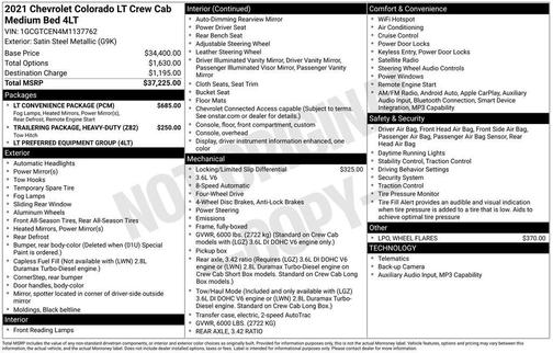 Satin Steel Metallic 2021 Chevrolet Colorado LT