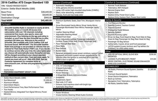 2016 Cadillac ATS 2.0L Turbo
