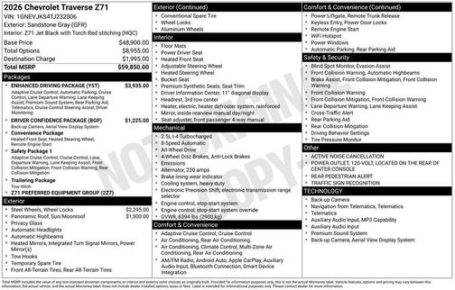 2026 Chevrolet Traverse Z71