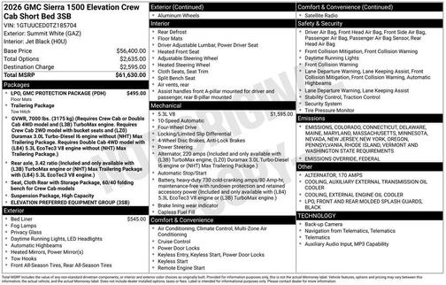 2026 GMC Sierra 1500 Elevation