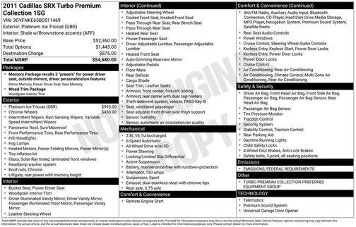 2011 Cadillac SRX Turbo Premium