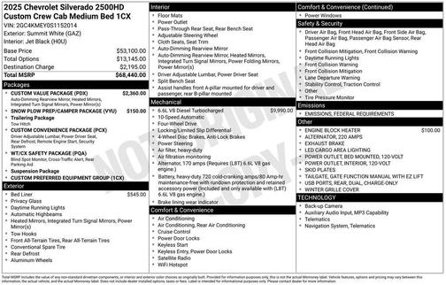 2025 Chevrolet Silverado 2500 Custom