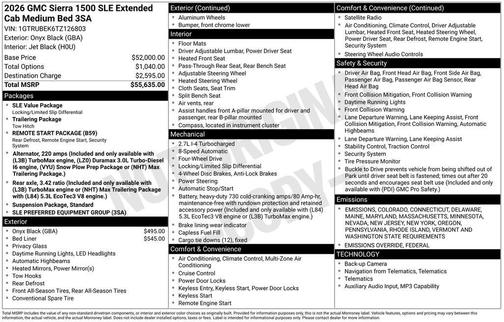 2026 GMC Sierra 1500 SLE