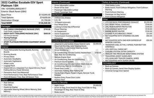 2022 Cadillac Escalade ESV Sport Platinum