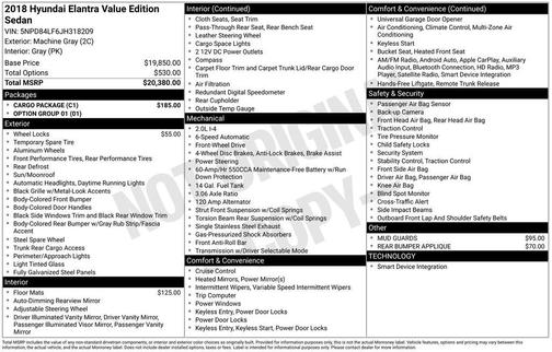2018 Hyundai ELANTRA Value Edition