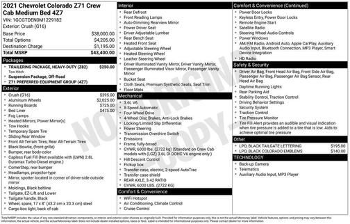 2021 Chevrolet Colorado Z71