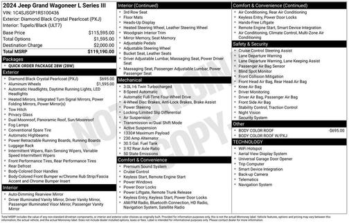 Diamond Black 2024 Jeep Grand Wagoneer L Series III