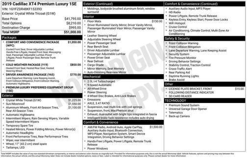 2019 Cadillac XT4 Premium Luxury