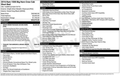 2016 RAM 1500 Big Horn