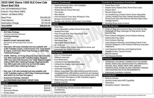 2025 GMC Sierra 1500 SLE