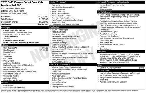 2026 GMC Canyon Denali