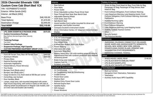 2026 Chevrolet Silverado 1500 Custom