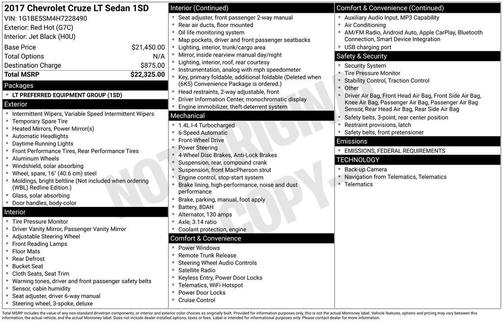 2017 Chevrolet Cruze LT