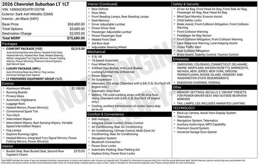 2026 Chevrolet Suburban LT