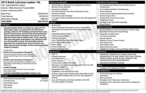 2013 Buick LaCrosse Leather