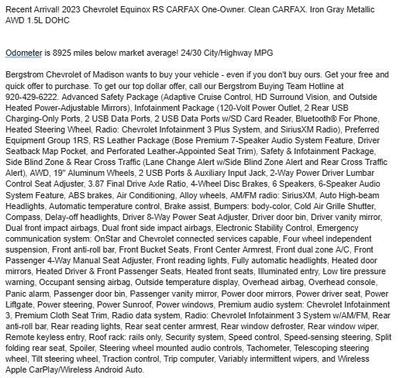 2023 Chevrolet Equinox AWD RS