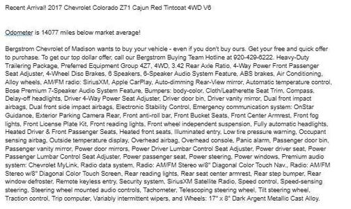 2017 Chevrolet Colorado Z71