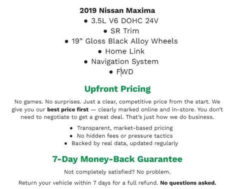 2019 Nissan Maxima 3.5 SR