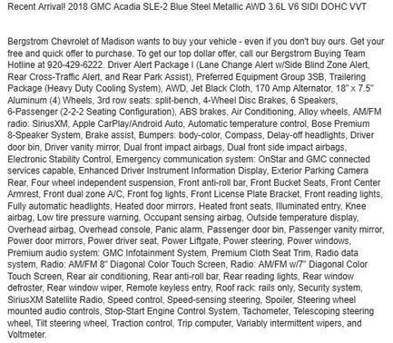 2018 GMC Acadia SLE-2