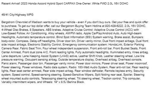 2023 Honda Accord Hybrid Base