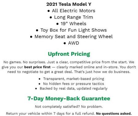 2021 Tesla Model Y Long Range Dual Motor All-Wheel Drive
