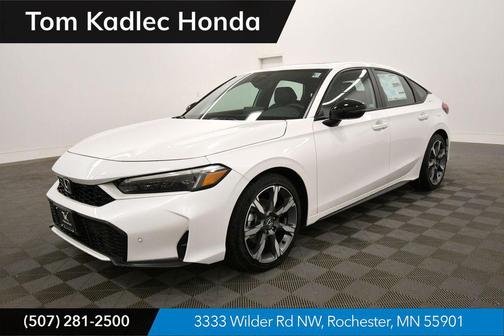 Platinum White Pearl 2026 Honda Civic Hybrid Sport Touring
