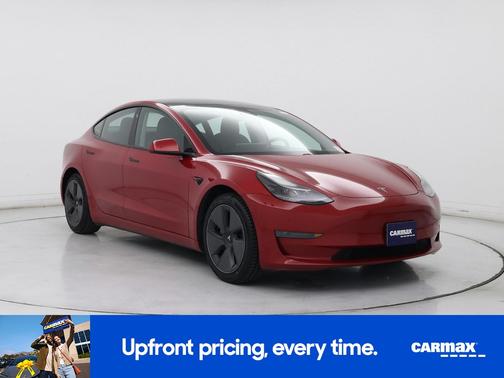Red 2021 Tesla Model 3 Standard Range Plus