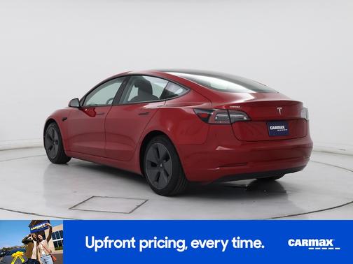 Red 2021 Tesla Model 3 Standard Range Plus