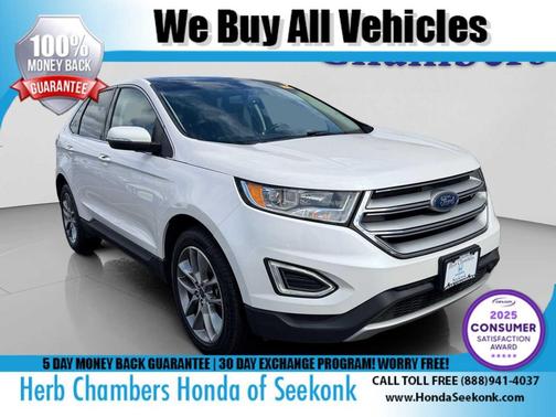 White Platinum Tri-Coat 2017 Ford Edge Titanium