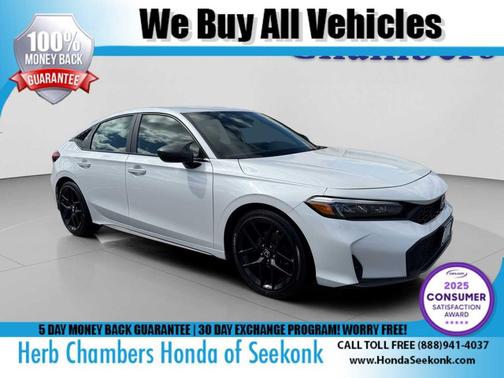 Platinum White Pearl 2025 Honda Civic Sport