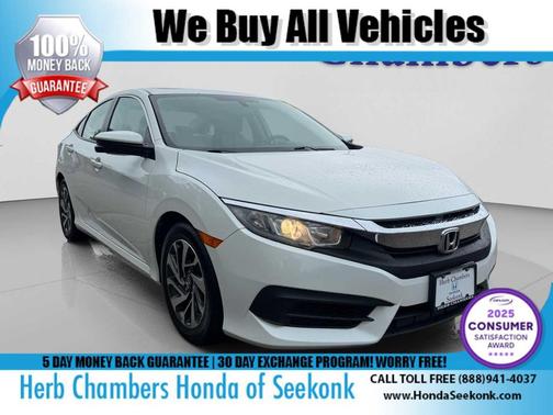 White Orchid Pearl 2018 Honda Civic EX