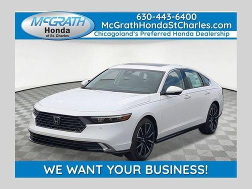 Platinum White Pearl 2026 Honda Accord Hybrid Touring
