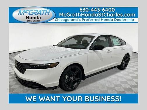 Platinum White Pearl 2026 Honda Accord Hybrid Sport-L