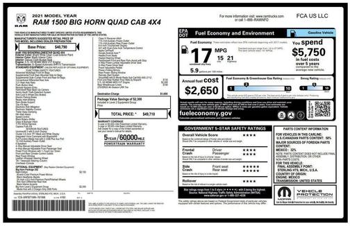2021 RAM 1500 Big Horn/Lone Star