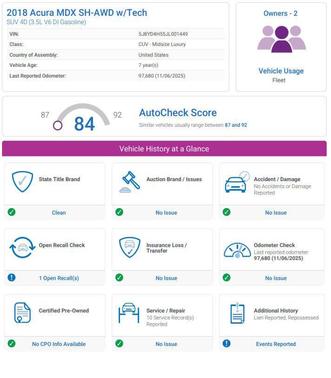 2018 Acura MDX 3.5L w/Technology Package