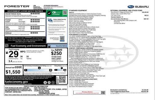 Crystal White Pearl 2023 Subaru Forester Touring