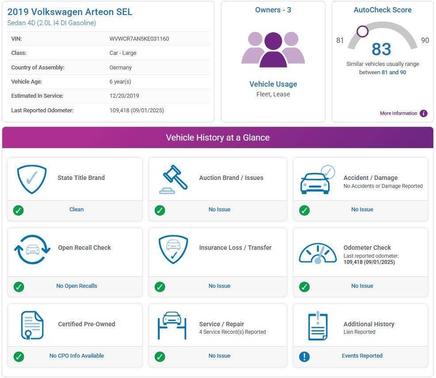 2019 Volkswagen Arteon 2.0T SEL