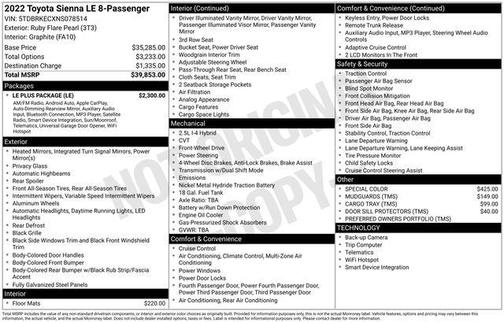 2022 Toyota Sienna LE