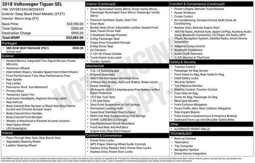 2018 Volkswagen Tiguan 2.0T SEL