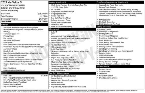 Gravity Gray 2024 Kia Seltos S
